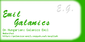 emil galanics business card